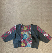 Tussar silk blouse with kantha work