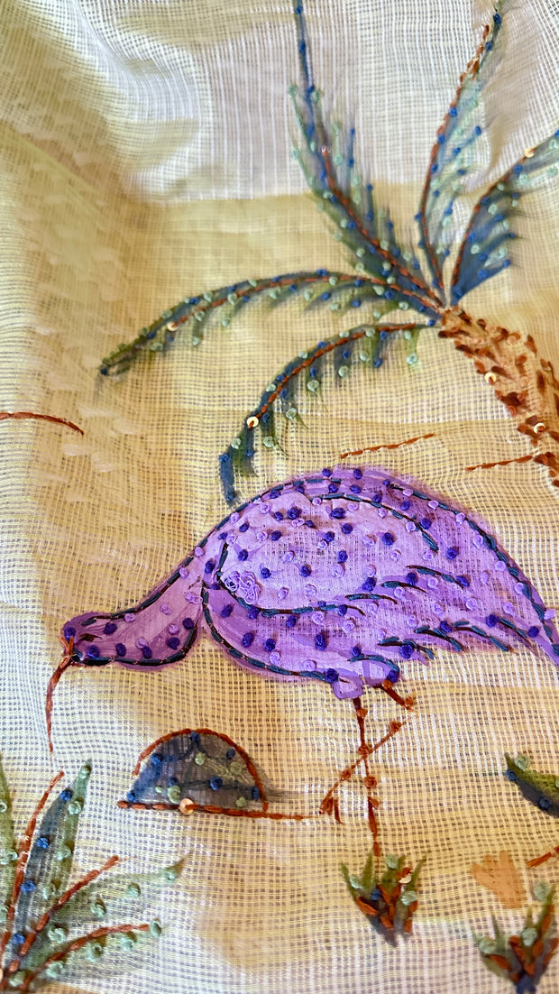 Kotta silk saree with hand emboidery, with BP