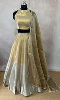 Cotton tissue 8m flare skirt, blouse and dupatta