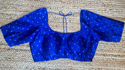 Royal blue silk blouse