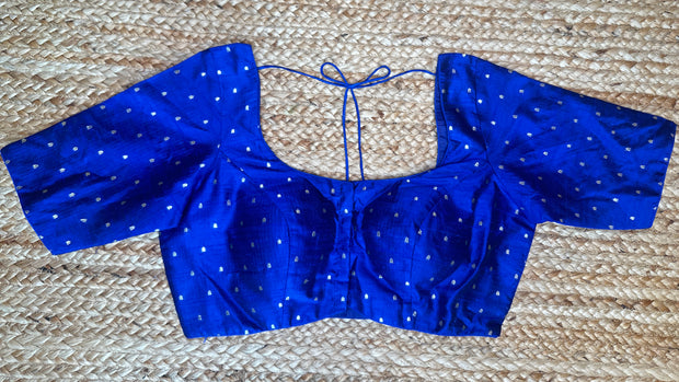 Royal blue silk blouse