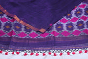 Handloom linen saree jamdani pallu, with BP