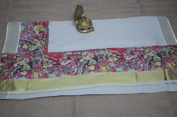 Set saree with digital printed mural art