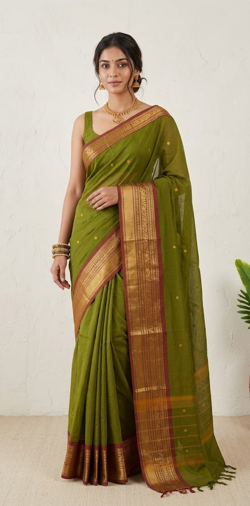 Kanchivaram cotton handloom saree , no BP