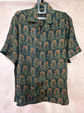 Ajrakh handblock printed Cuban colar shirts in pure modal silk