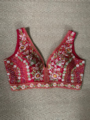 Red designer blouse