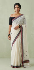 Balaramapuram handloom saree with black and maroon border