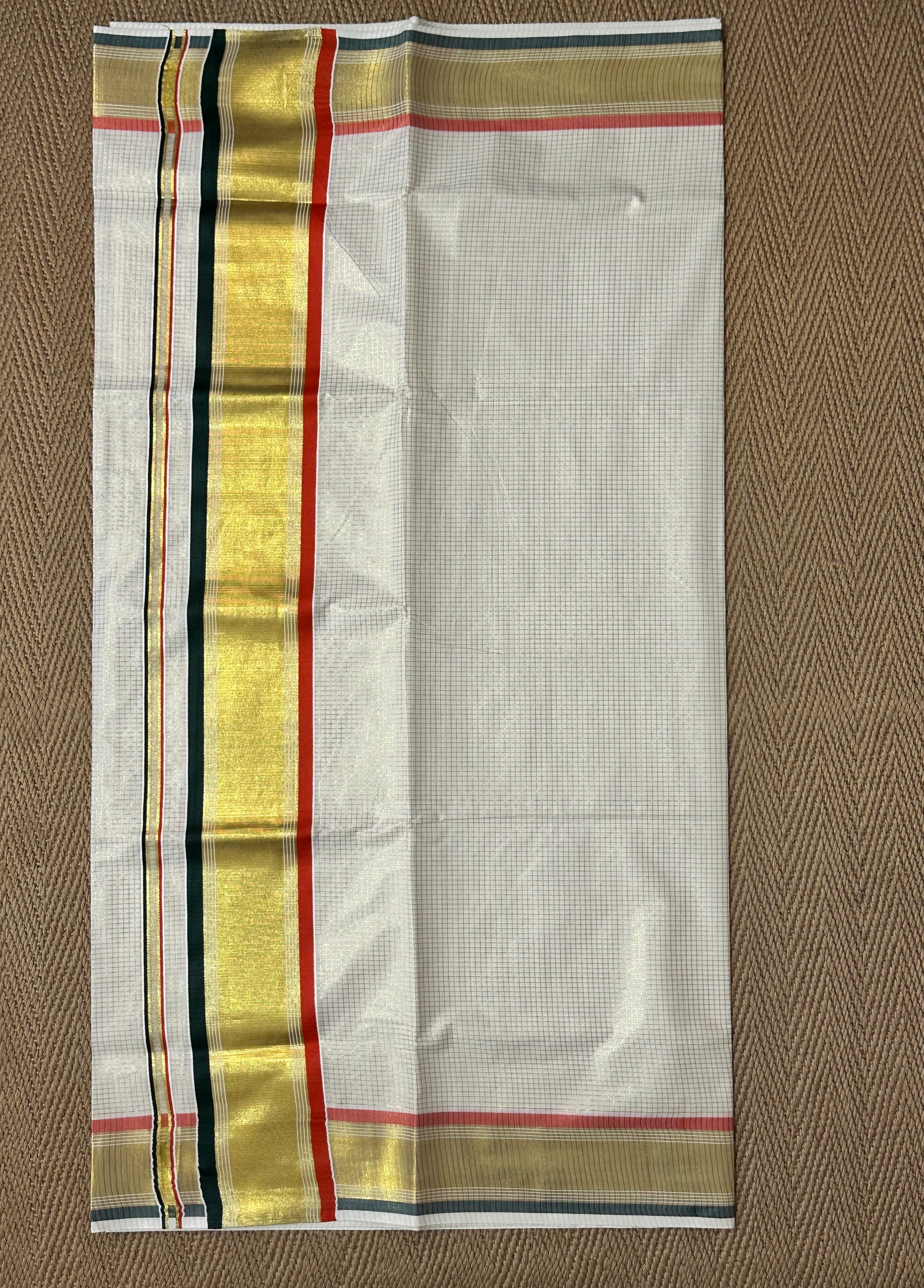 Soft cotton set saree with small checks