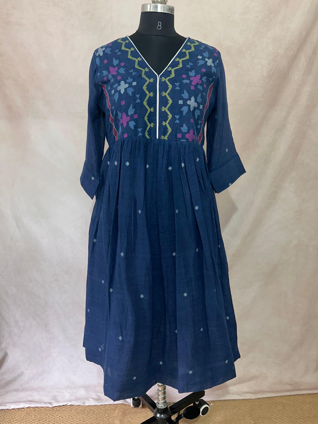 Handloom jamdani cotton dress