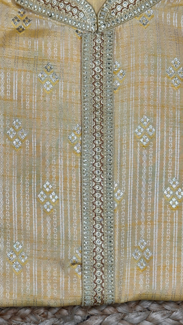 Yellow silk kurta - 42