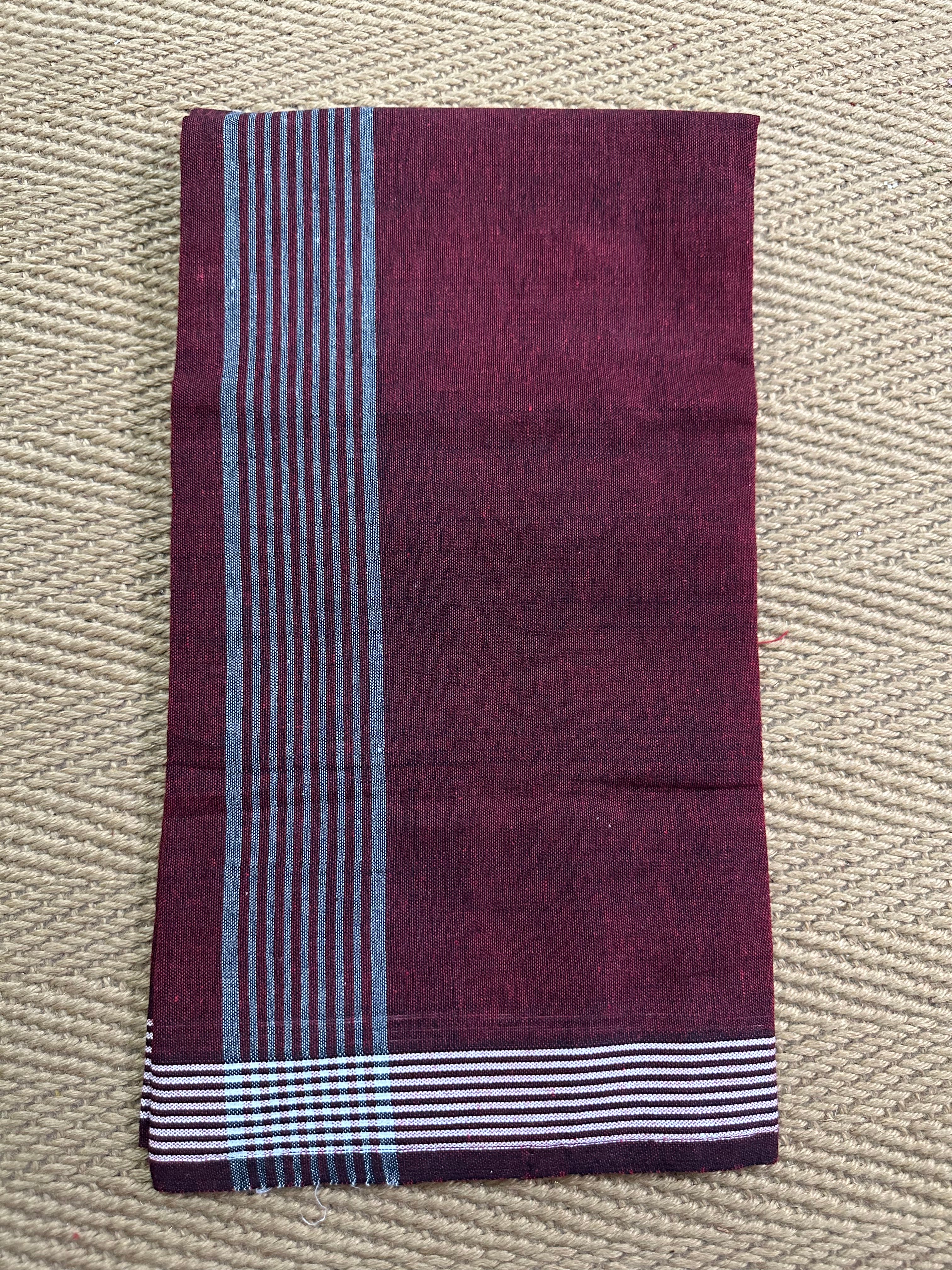 Maroon cotton dhothi