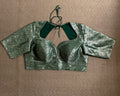 Bottle green Banarsi brocade blouse