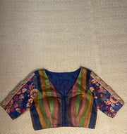 Raw silk blouse with hand embroidery