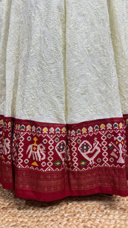 Georgette chikankari skirt with crop top