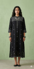 Handloom jamdani cotton dress