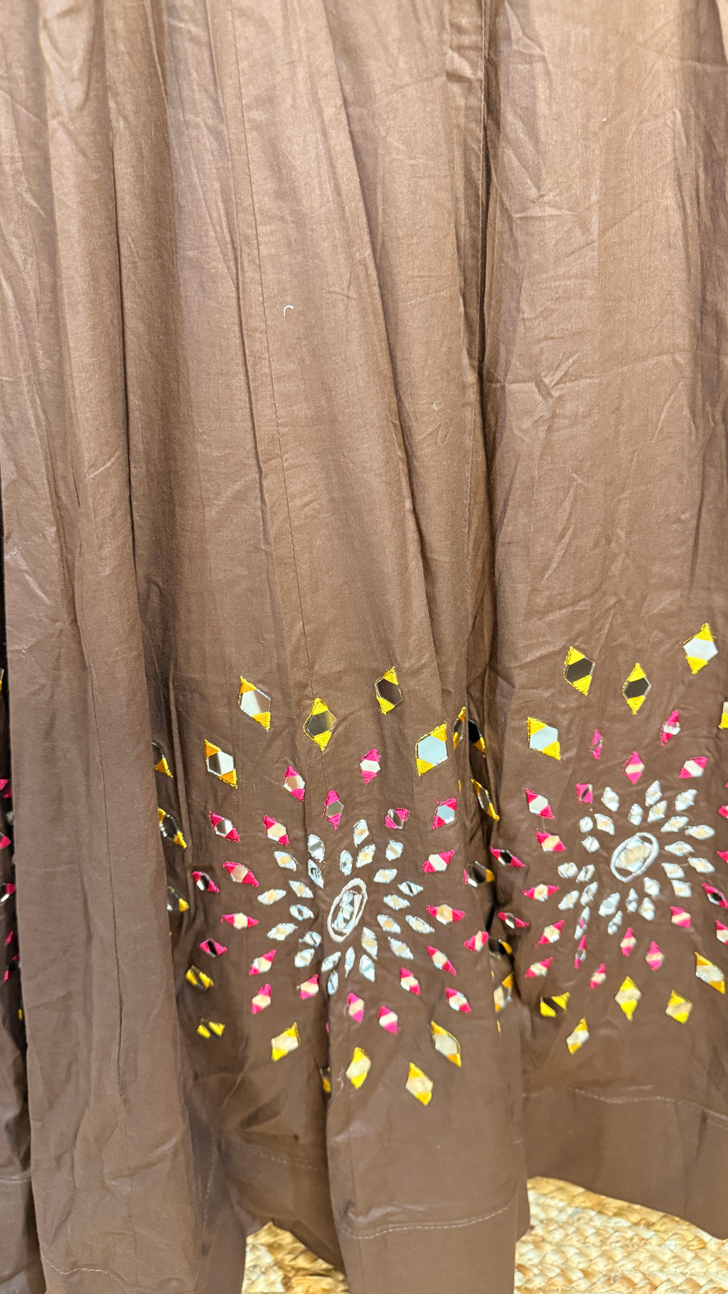 8 m flare navrathri skirt with real mirror