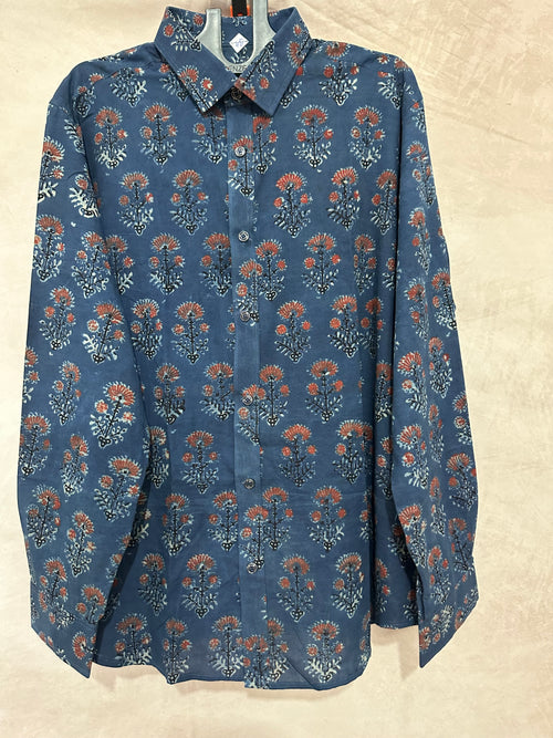 Ajrakh handblock printed shirts in pure Cotton