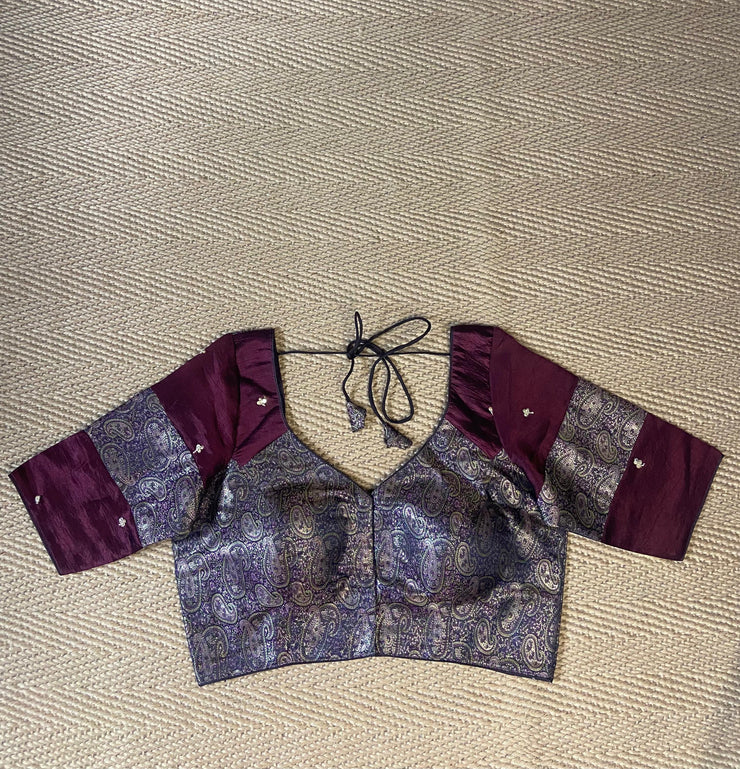 Coffee brown brocade blouse