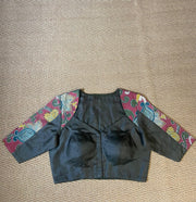 Tussar silk blouse with kantha work