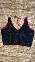 Black velvet sleeveless blouse