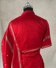 Pure handwoven katan silk saree with stitched blouse