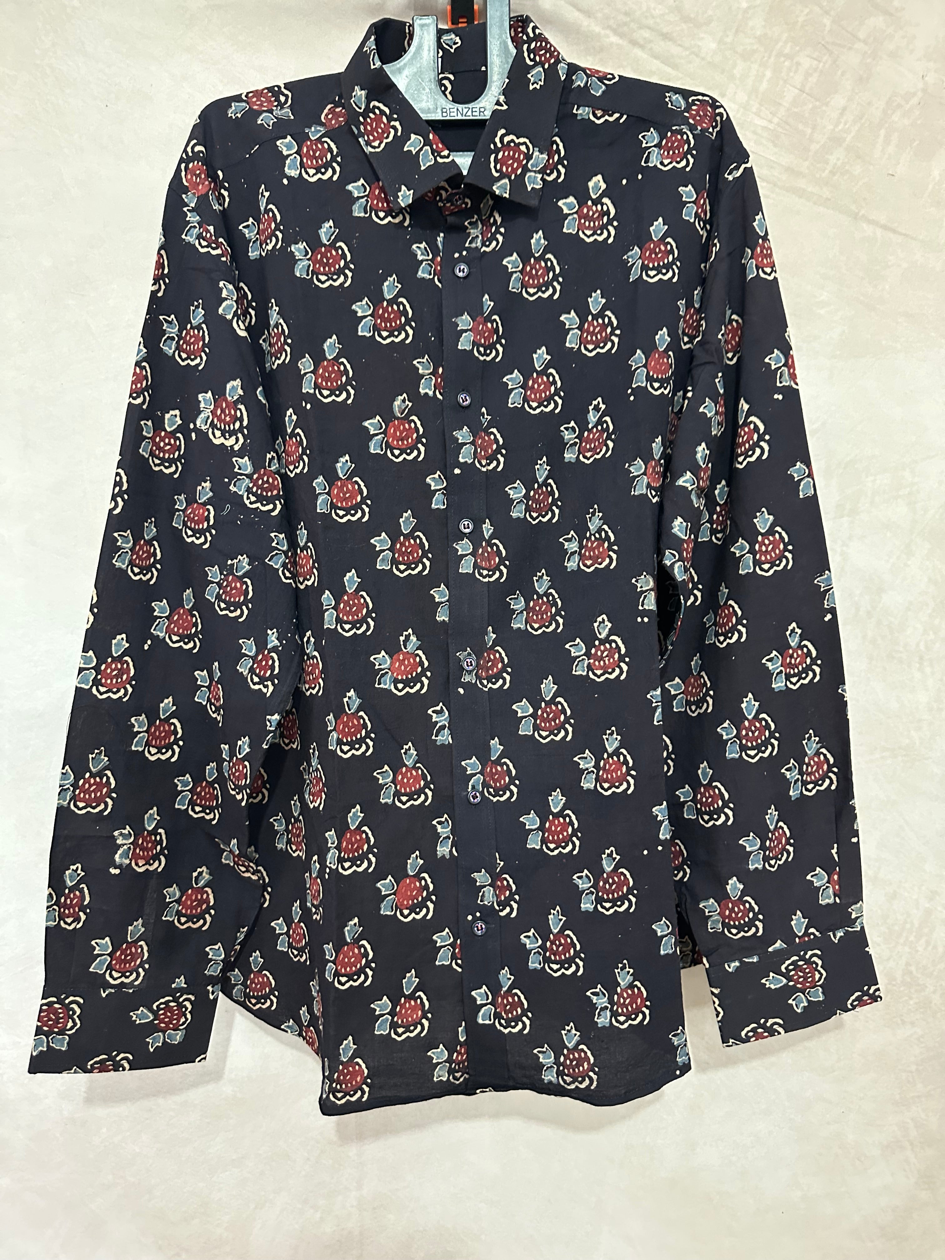 Ajrakh handblock printed shirts in pure Cotton