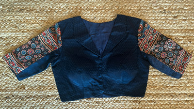 Blue modal silk blouse
