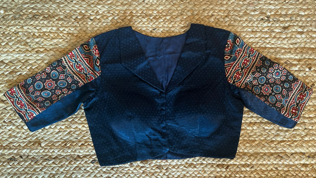 Blue modal silk blouse