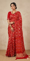 Pure gharchola Gajji silk saree with stitched blouse