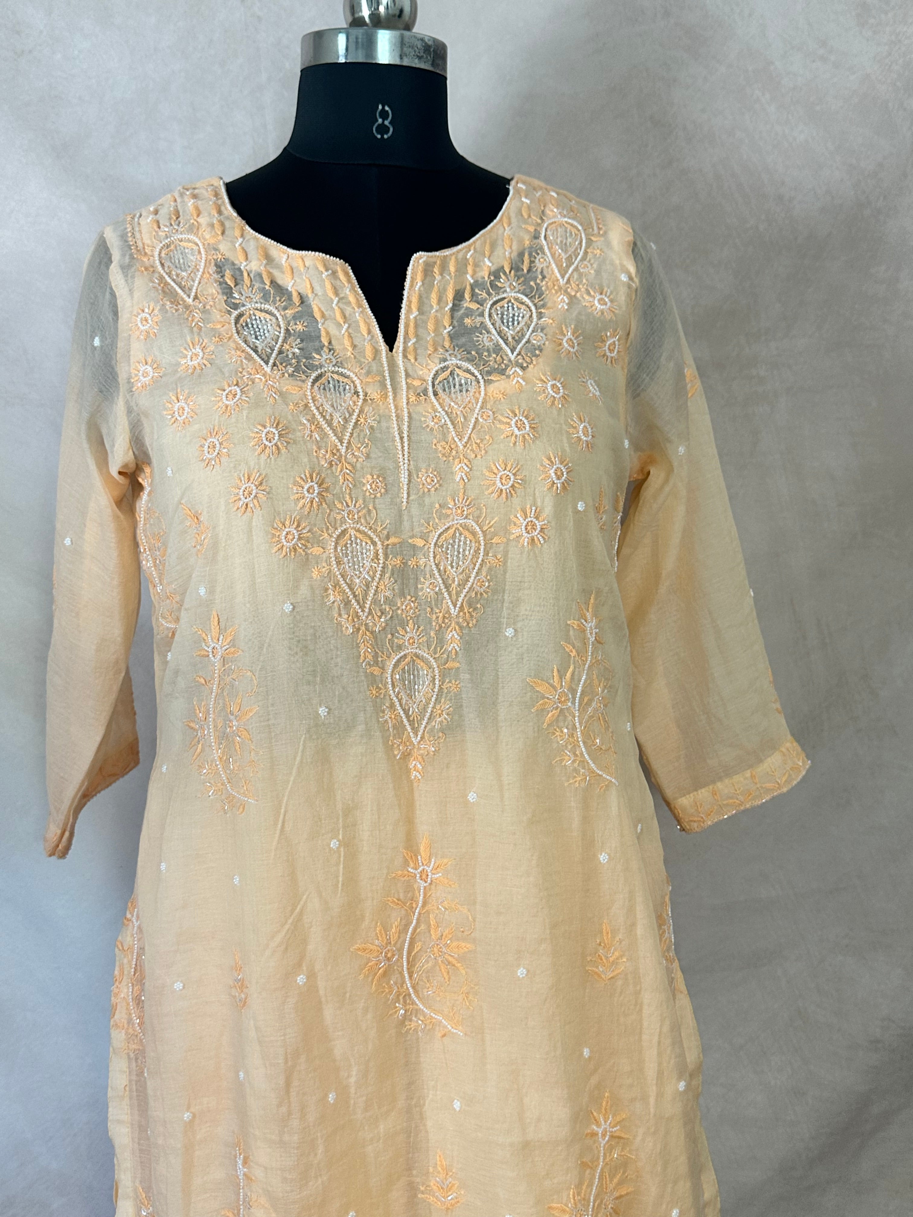 Designer Chikankari kurti with bottom and dupatta