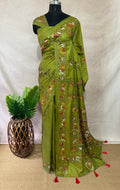 Bangalore silk saree with kantha work, No BP