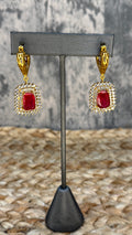 Earring with Red stone