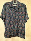Ajrakh handblock printed Cuban colar shirts in pure modal silk