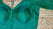 Green brocade silk blouse
