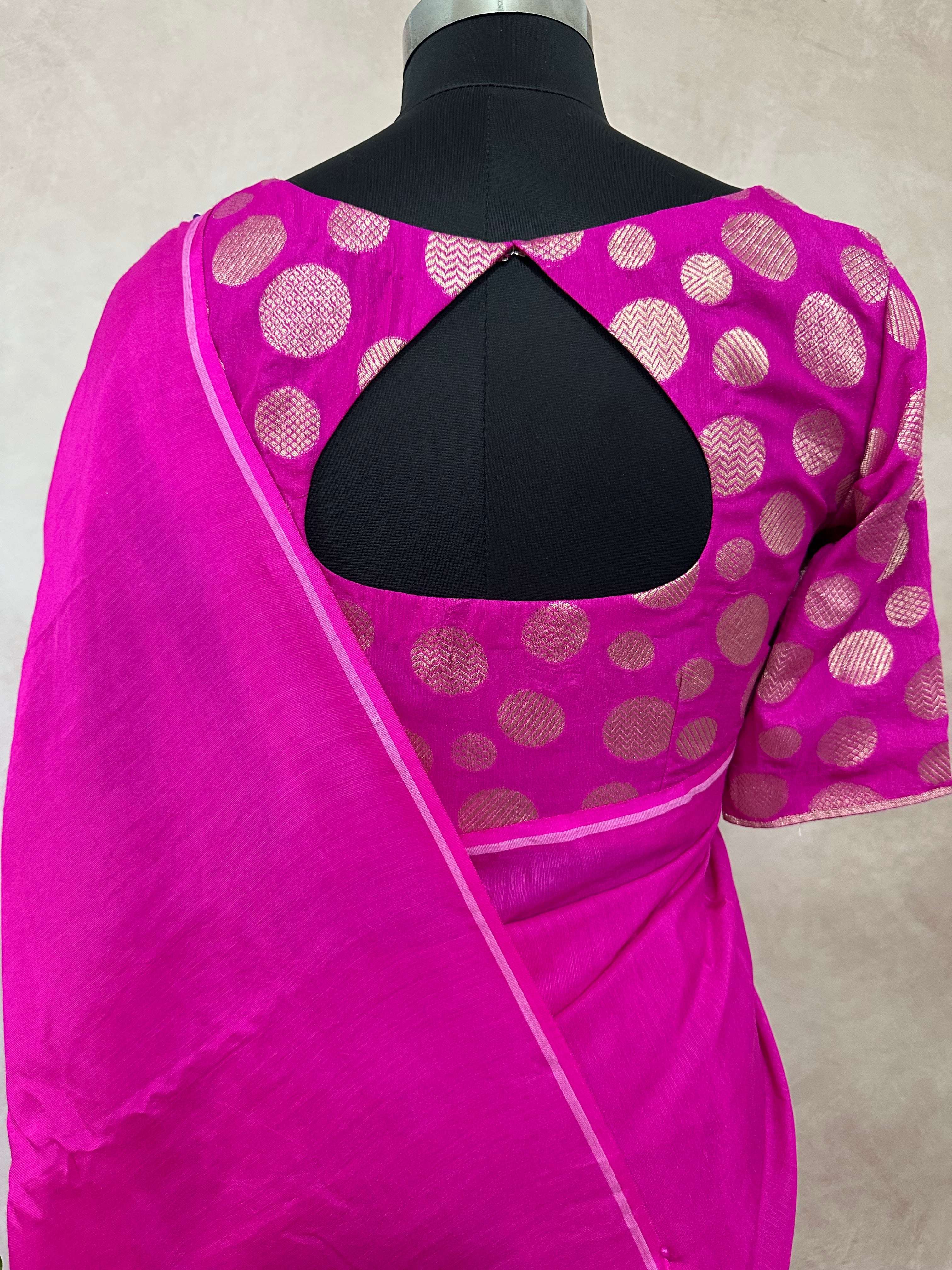Designer pure Tussar munga silk saree with brocade blouse