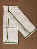 Olive green puliyilakkara set mundu