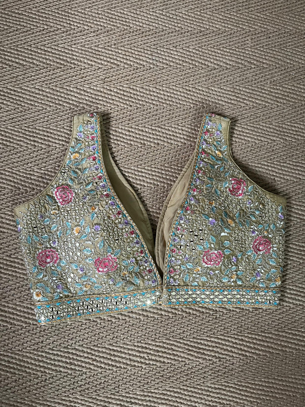 Gold color designer blouse