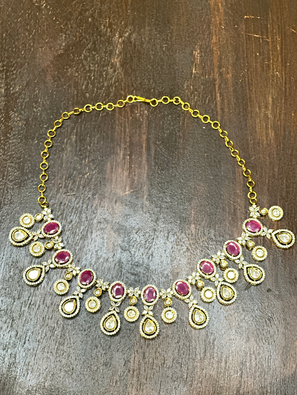 Necklace with moissanite stone , with earring