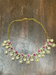 Necklace with moissanite stone , with earring