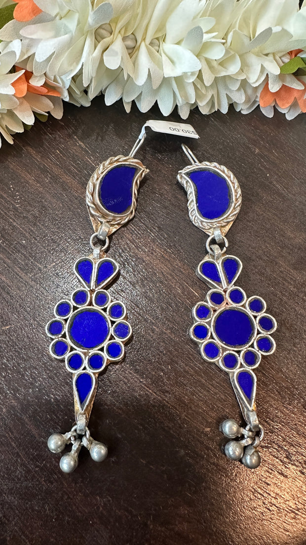 Afgani earring with Blue glass stones