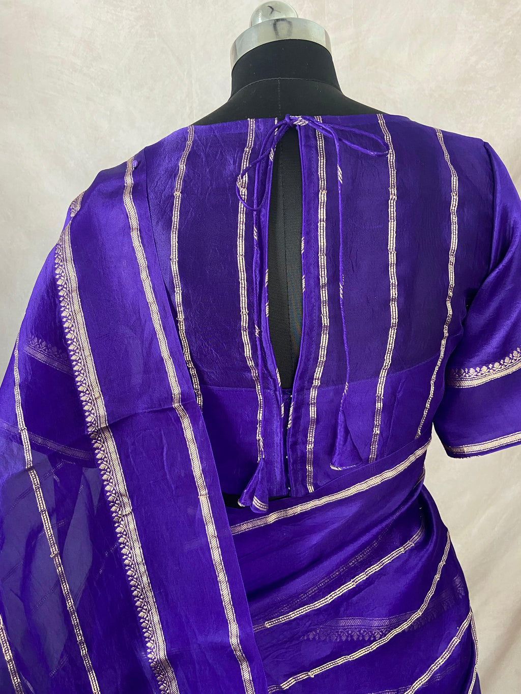 Pure organza silk saree with stitched blouse