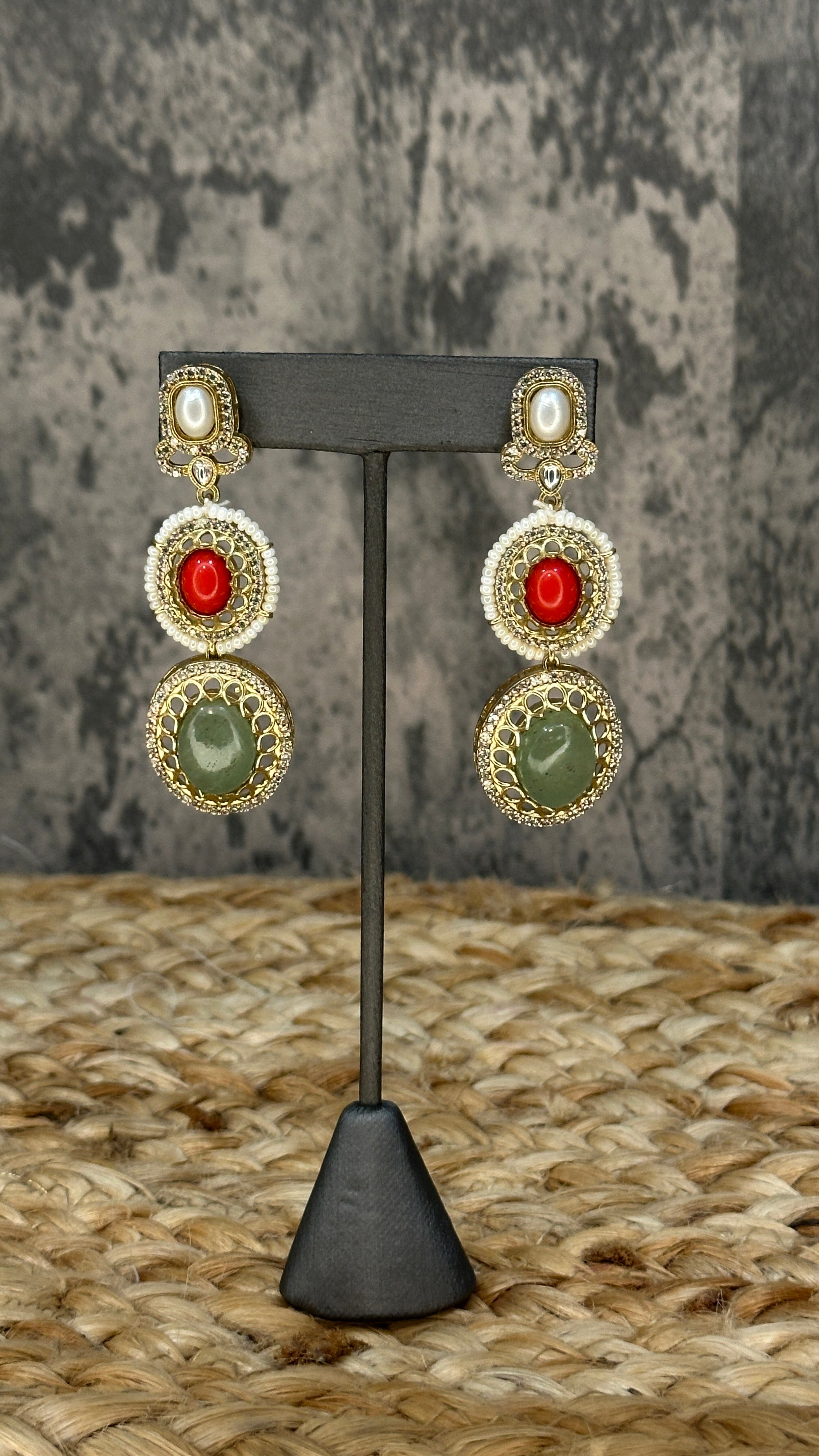 Designer replica necklace with multi color stones