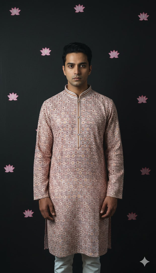 Cotton Kurta wirh thread and sequins work