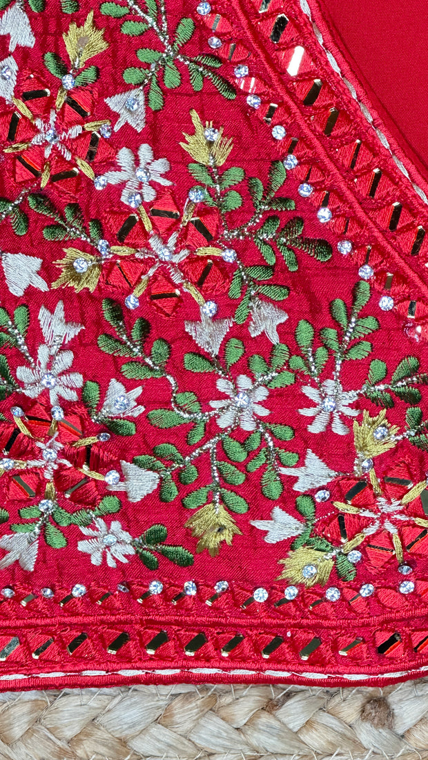 Red designer blouse