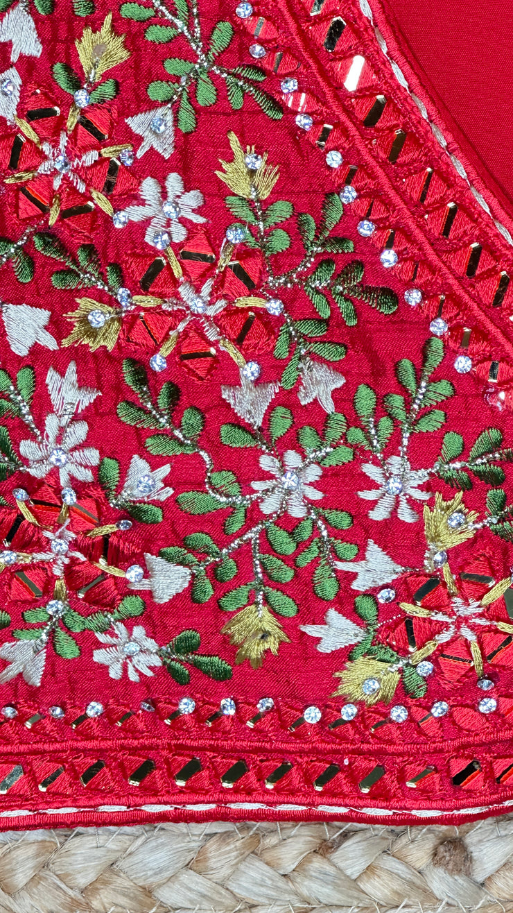 Red designer blouse