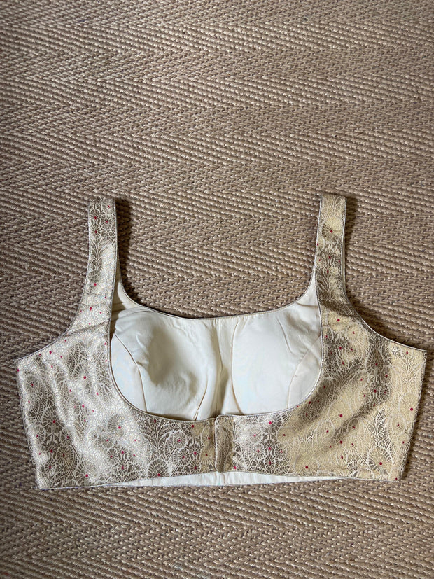 Gold banarsi brocade blouse
