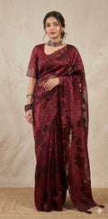 Turkkish organza saree with stitched blouse