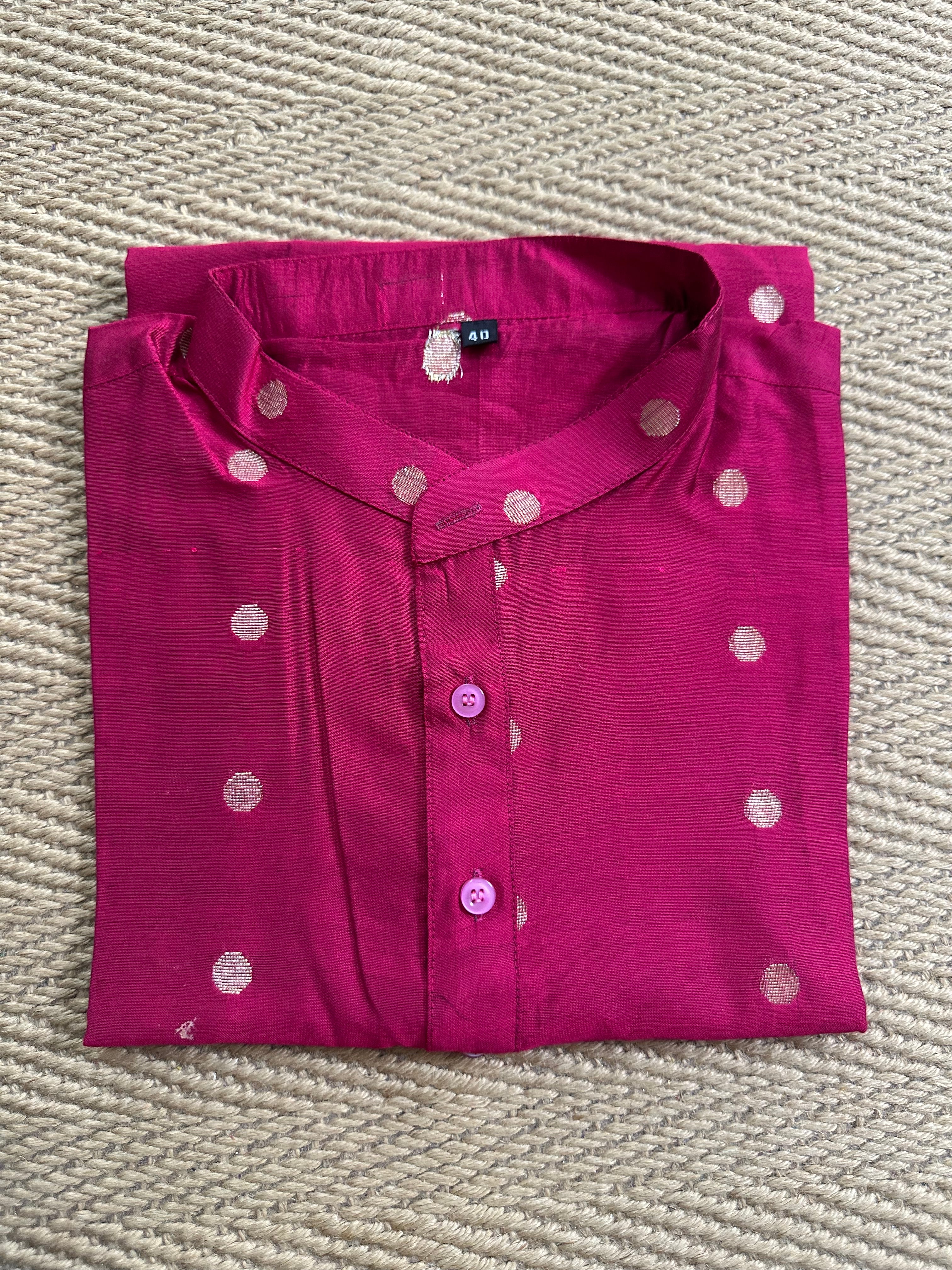 Reddish Maroon cotton silk long kurta