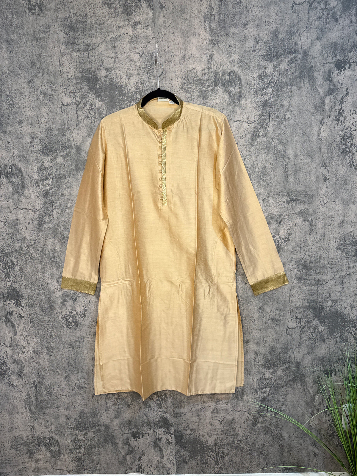 Sandalwood color silk cotton kurta