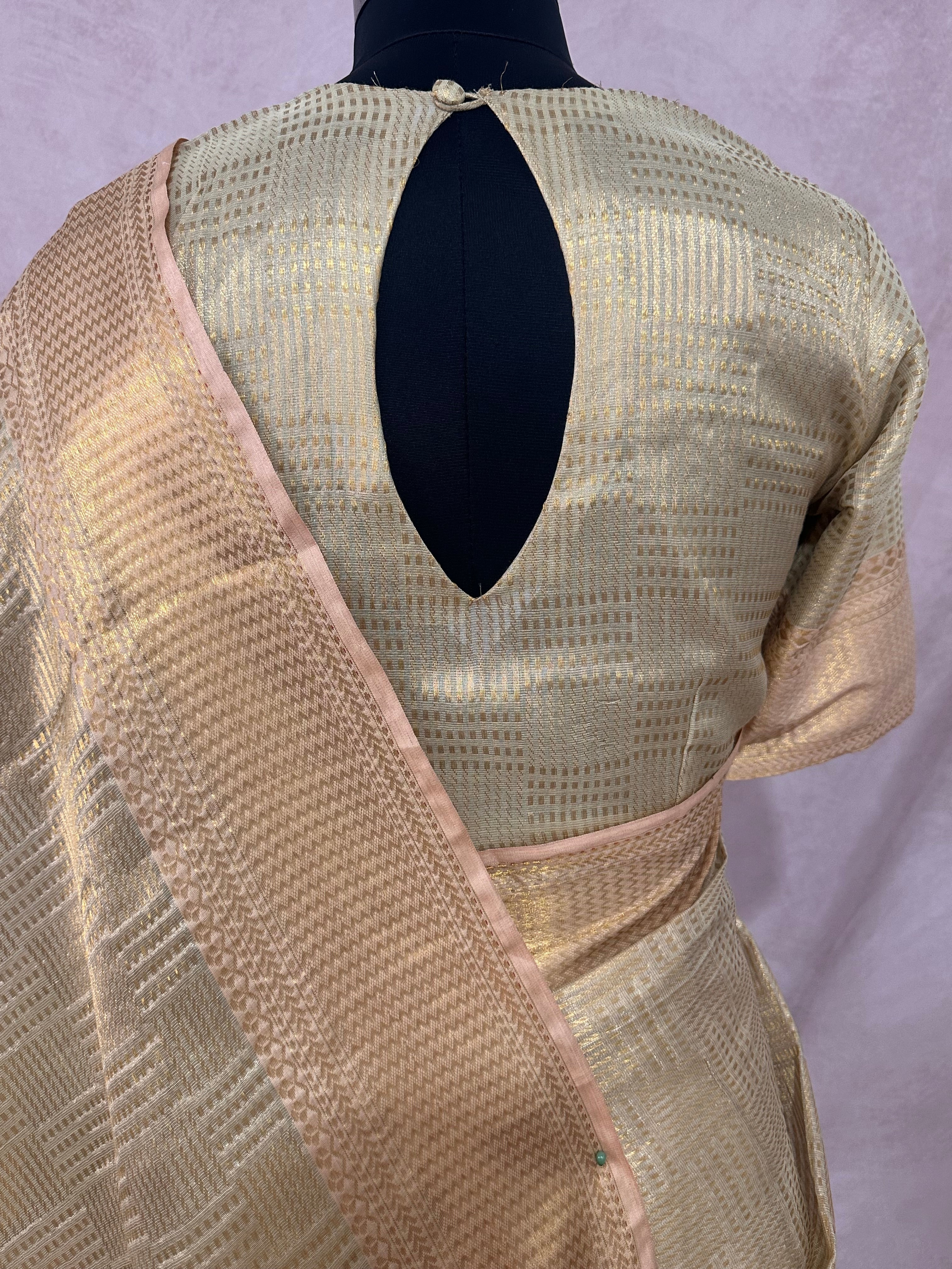 Modal tissue saree with stitched blouse